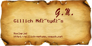 Gillich Mátyás névjegykártya