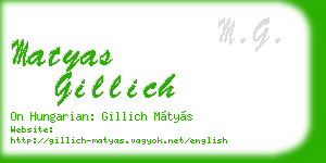 matyas gillich business card