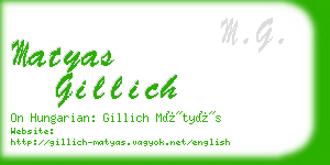 matyas gillich business card